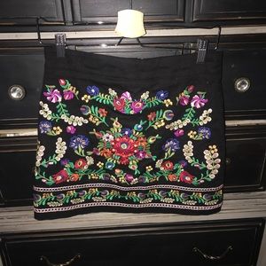 Emory Park Black Embroidered Skirt